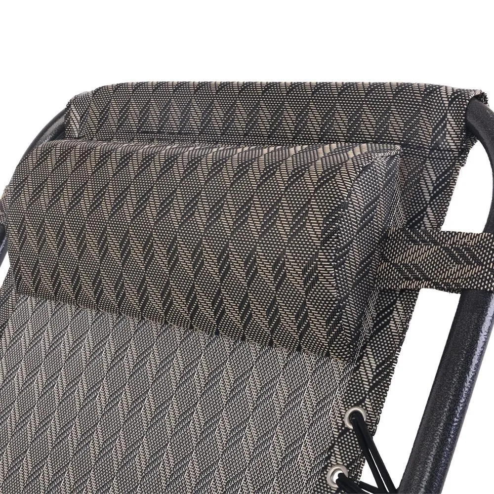 Zero Gravity Chairs Reclining Folding Camping Lounger Grey Set of 2